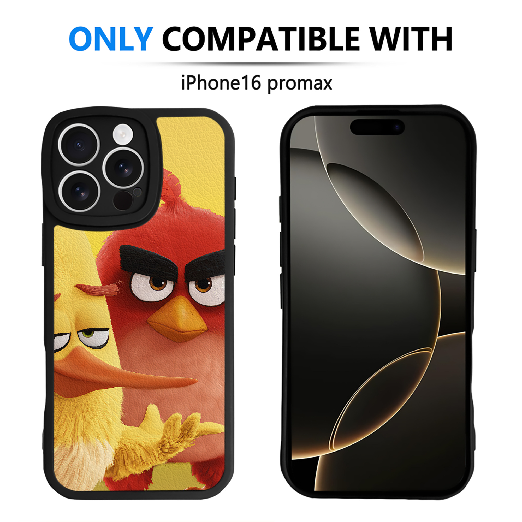 （画像用） Angry Birds アングリーバード 【iPhone 16シリーズ対応】シリコンスマホケース（レザー調） 材質：シリコン
